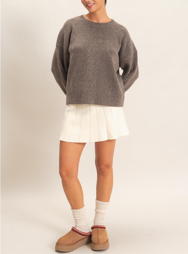 Charlie Crewneck Sweater in Driftwood