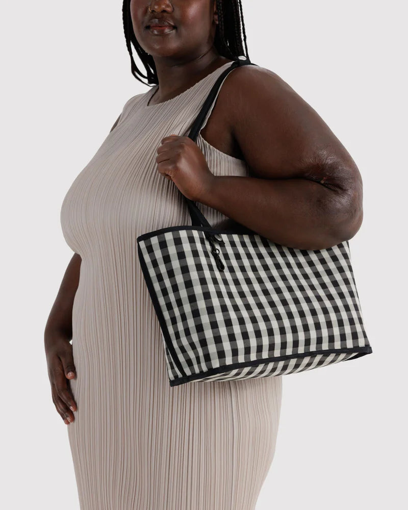 Medium Nylon Reversible Tote in Black Mix