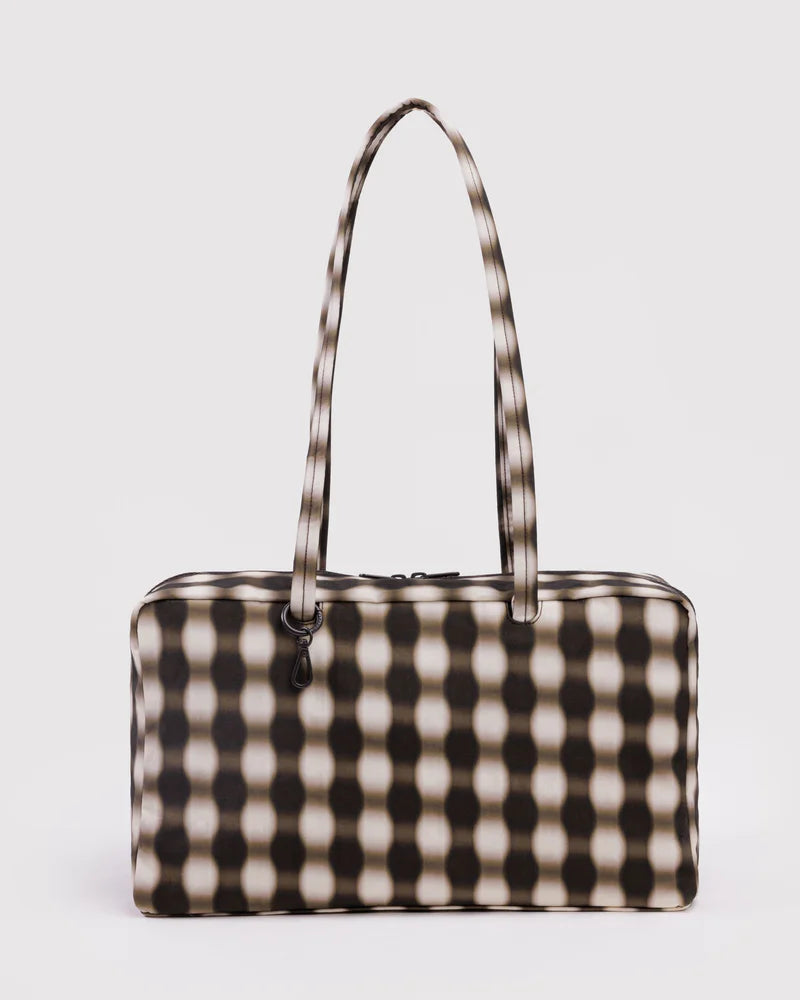 Medium Bowler Bag in Blurred Gingham Brown