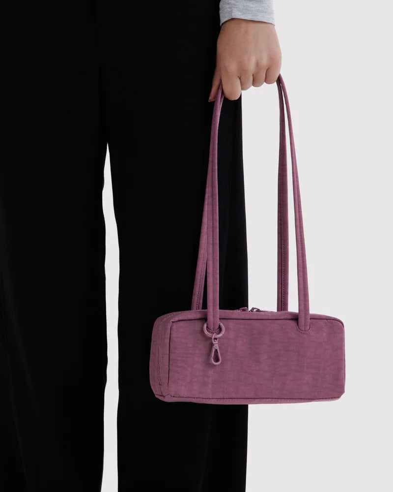 Small Nylon Bowler Bag in Wild Plum