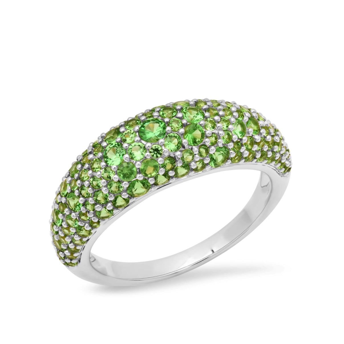 Tsavorite Crescent Domed Ring