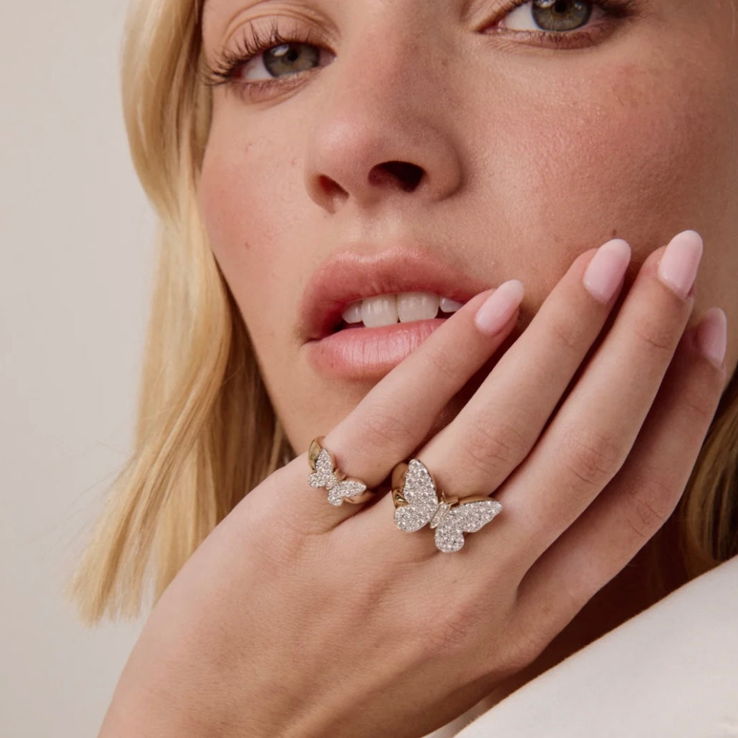 Mini Diamond Ombré Butterfly Pinky Ring