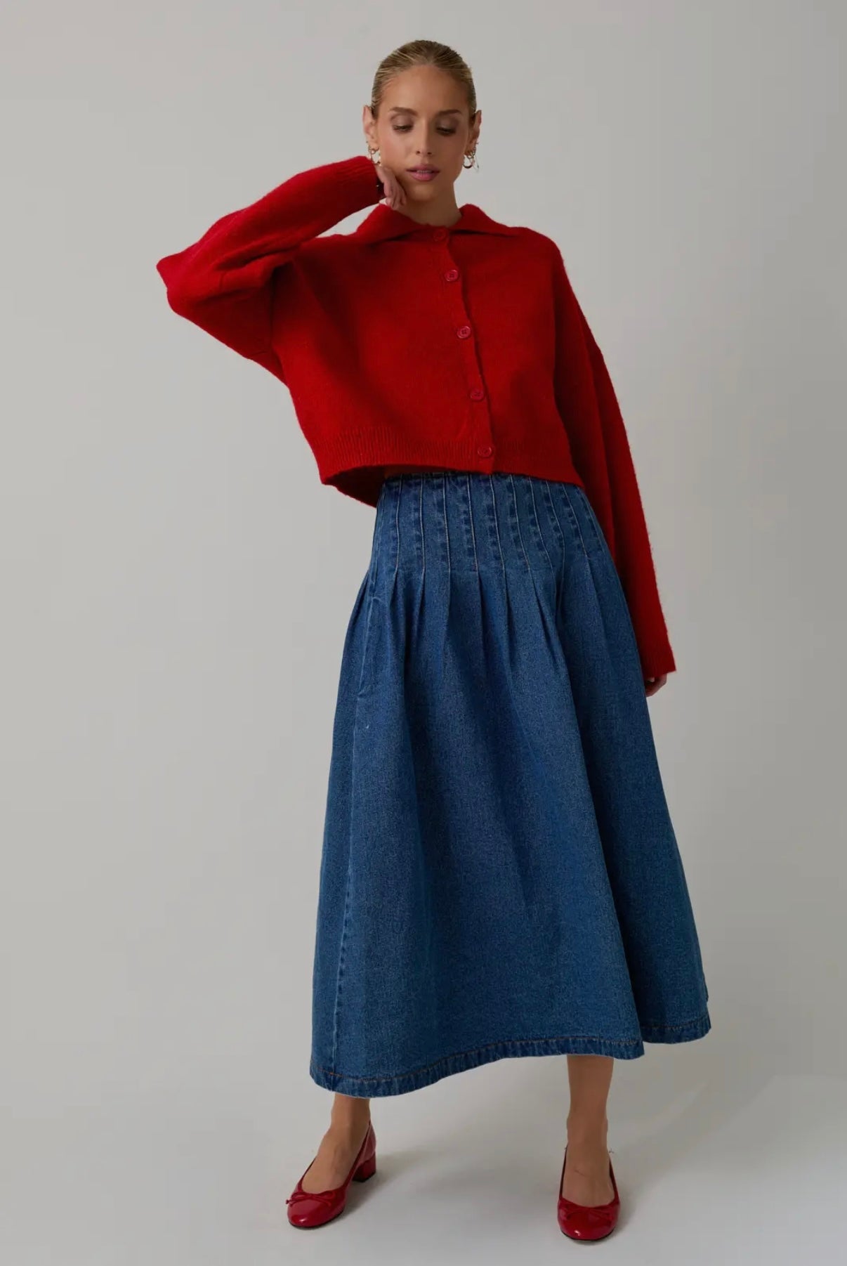 Parker Cardigan in Cherry