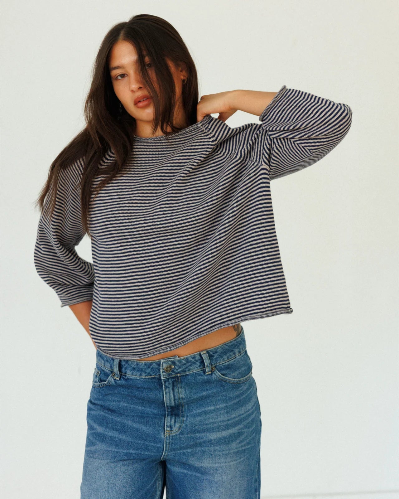 Jeanie Sweater in Blue Stripe