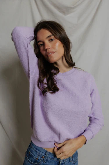 Ziggy Reverse Fleece Crewneck Sweatshirt in Ultraviolet