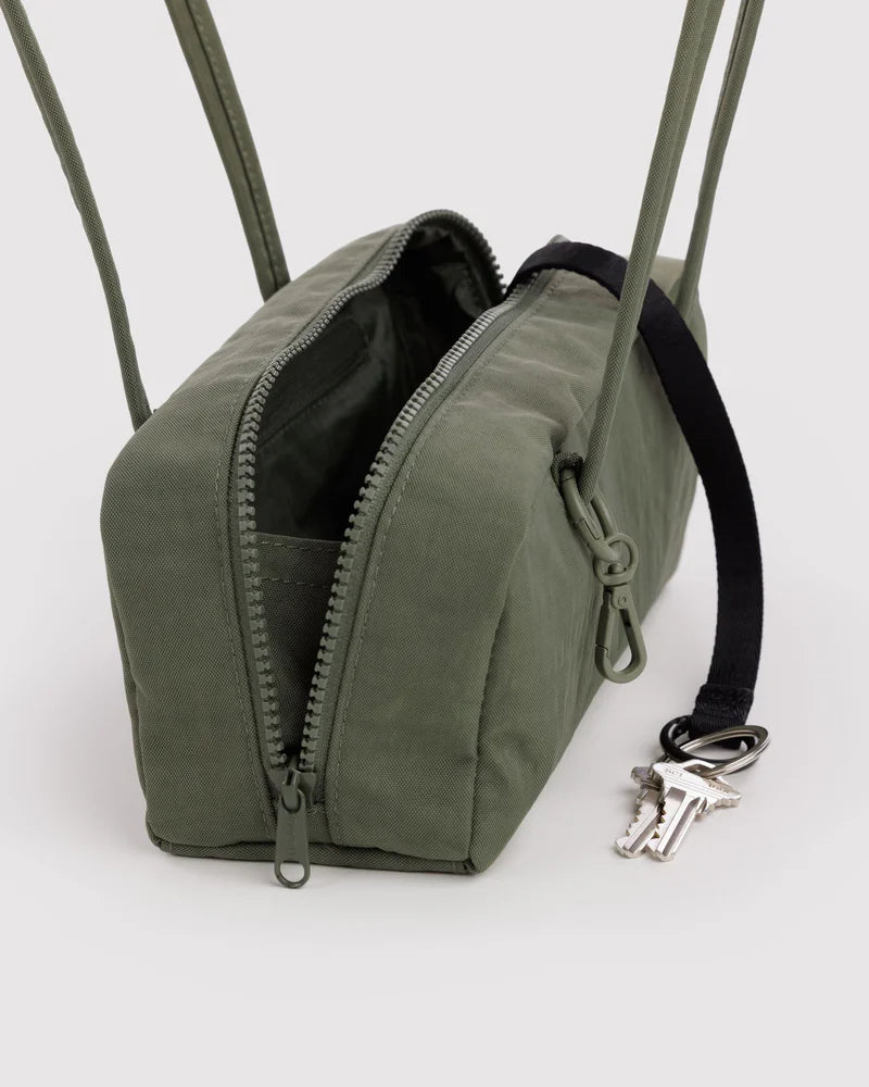 Small Nylon Bowler Bag in Caper