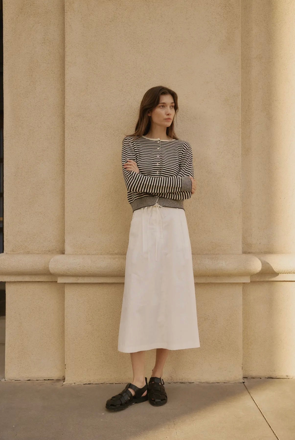 Ruby Cardigan in Ivory+Black