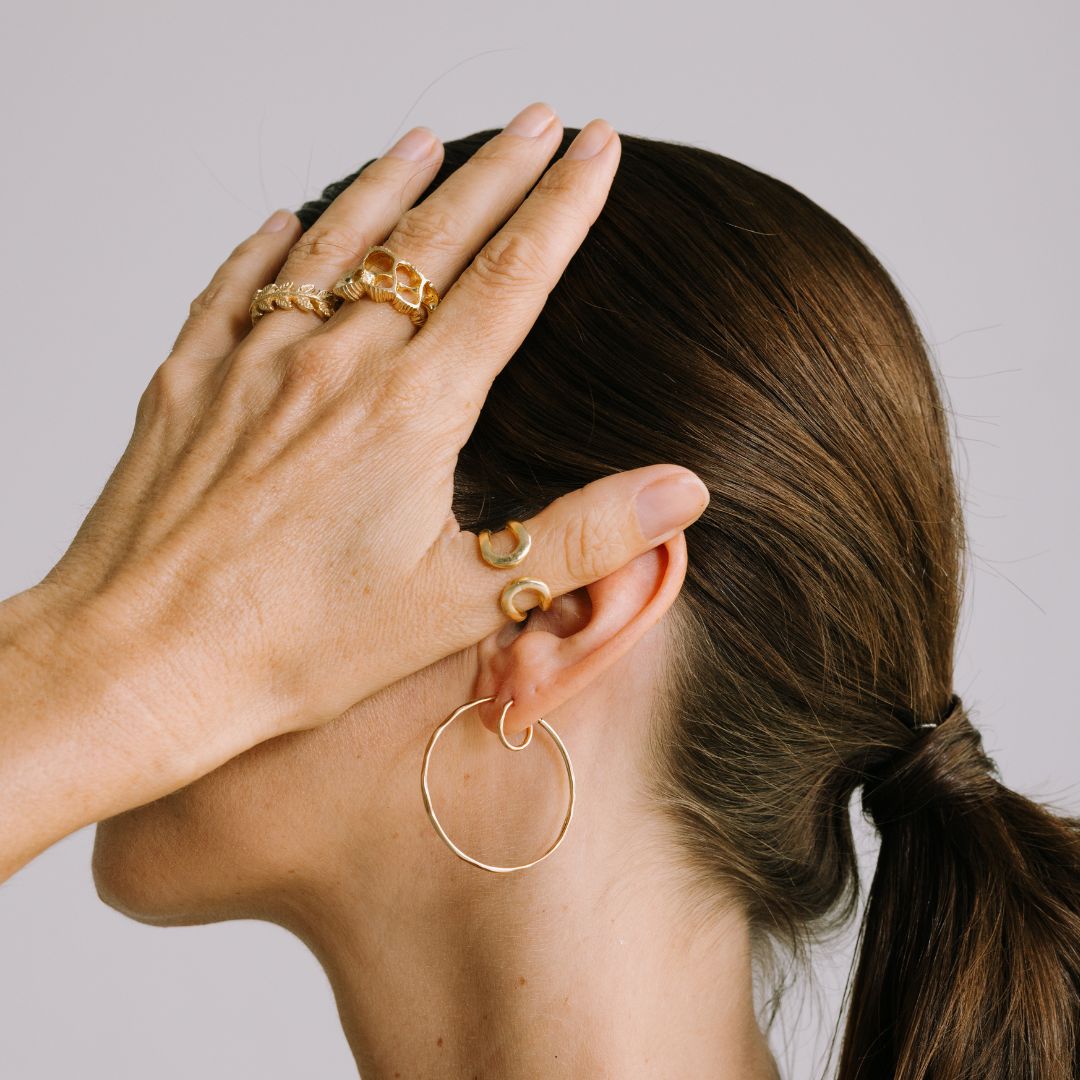 Nina Hammered Hoop Earrings