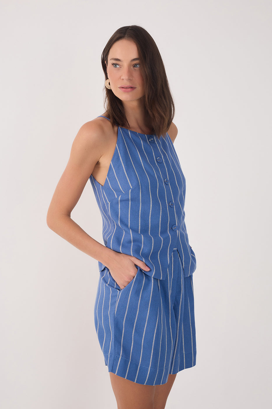 Iris Stripe Longline Vest