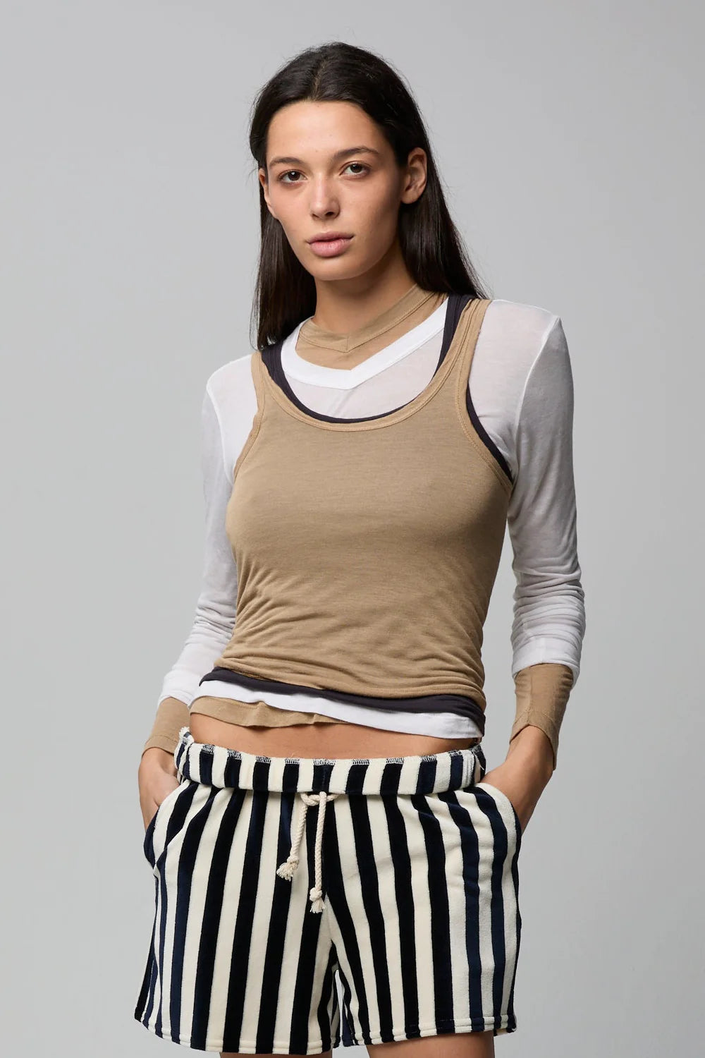 Sandy Short in Natural Navy