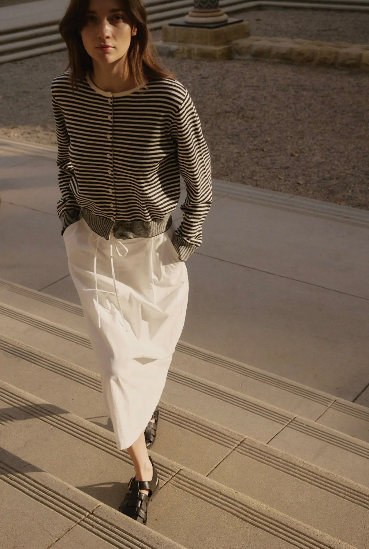 Ruby Cardigan in Ivory+Black