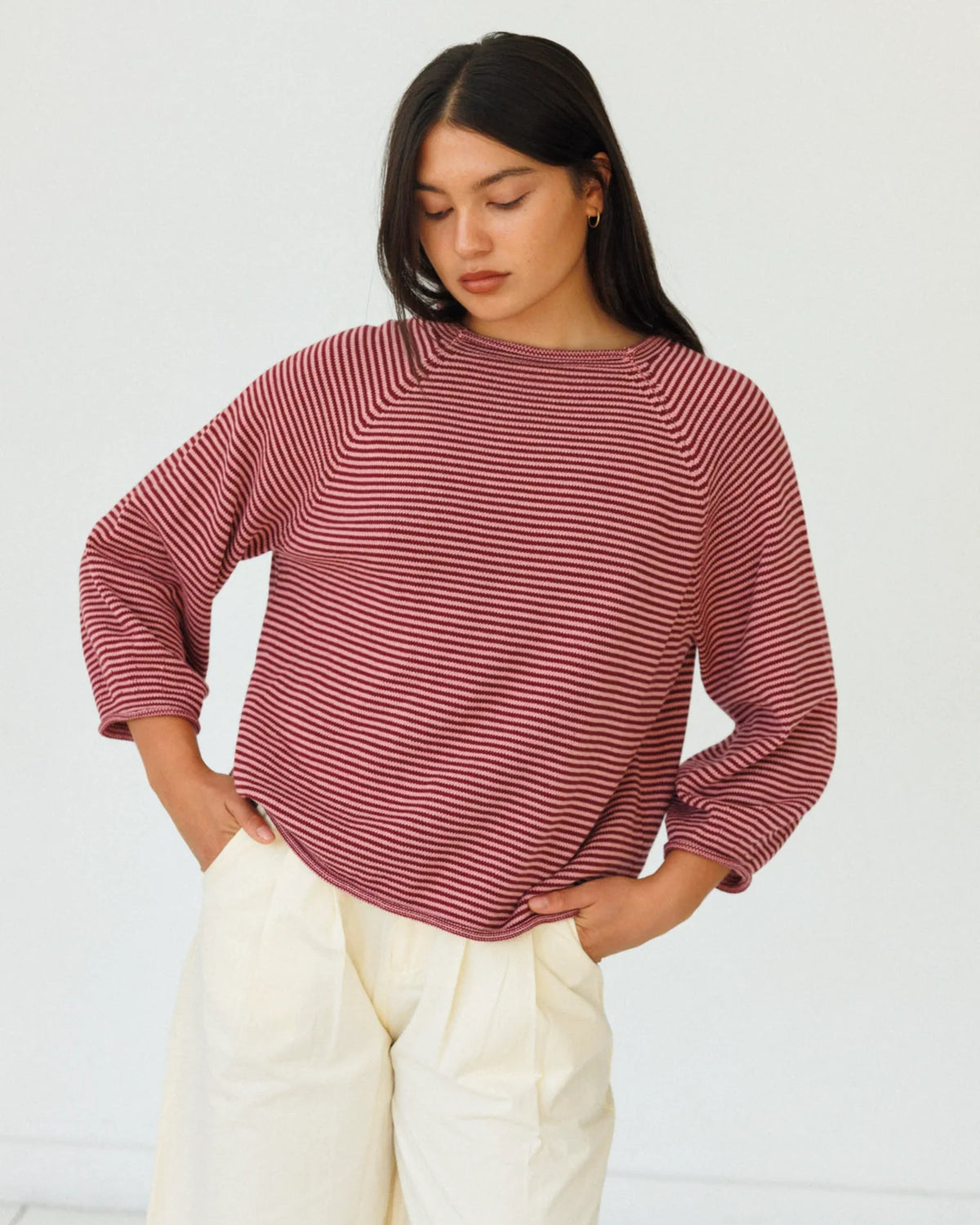 Jeanie Sweater in Berry Stripe