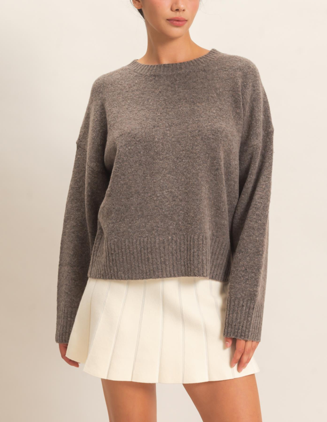 Charlie Crewneck Sweater in Driftwood