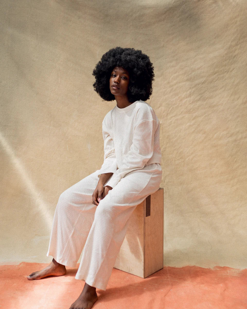 Pointelle Top in Crema