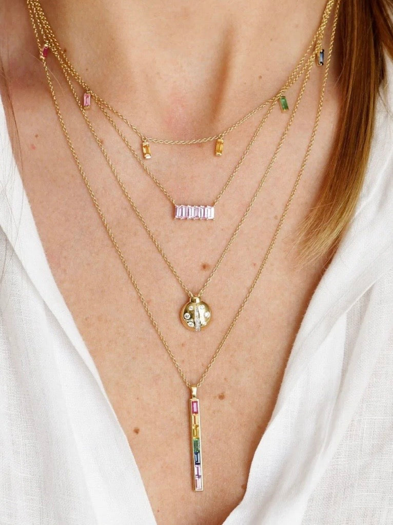 Diamond Baby Ladybug Necklace