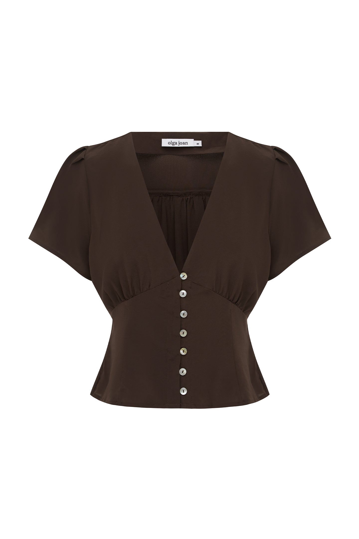 Cap Sleeve Blouse in Ciocco