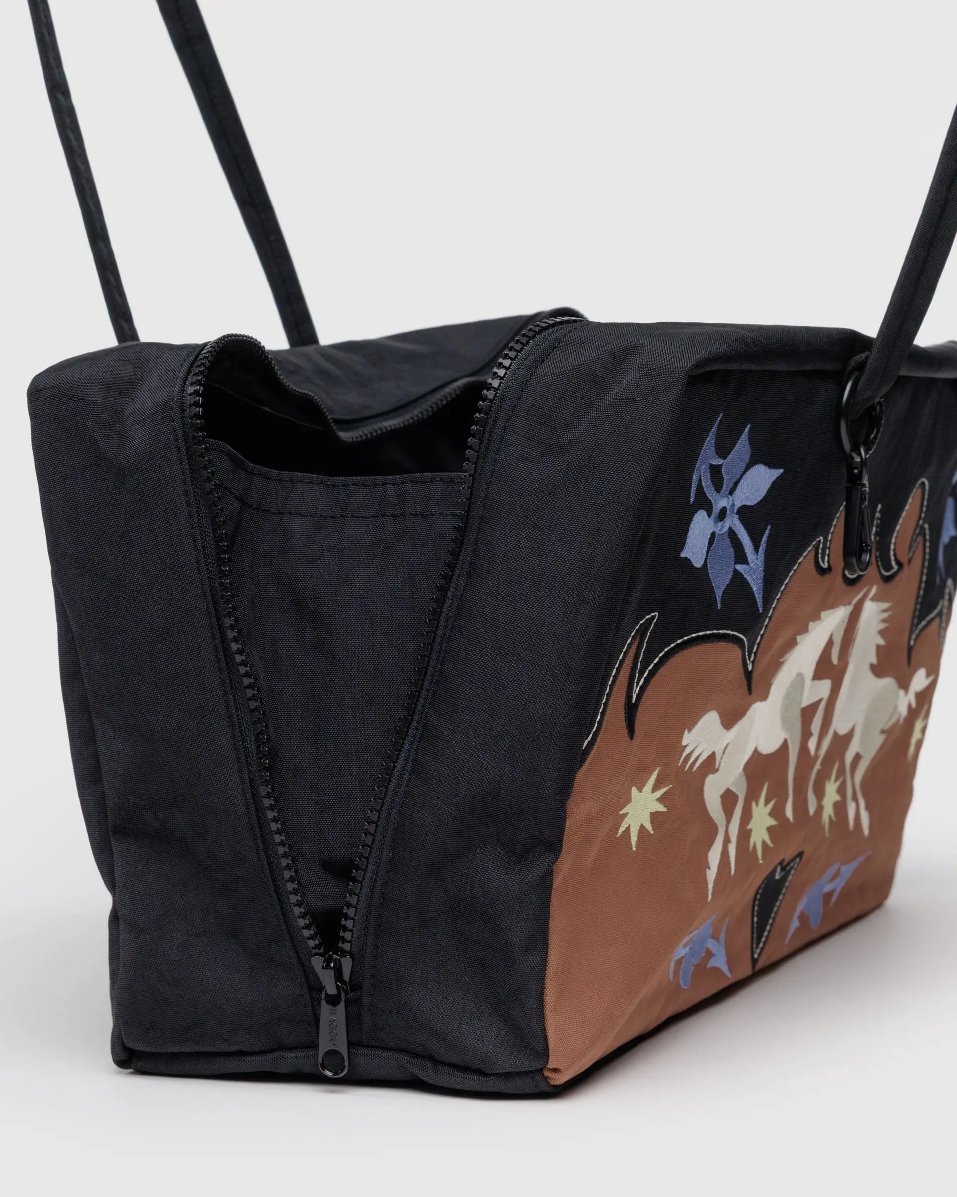 Medium Bowler Bag in Western Appliqué