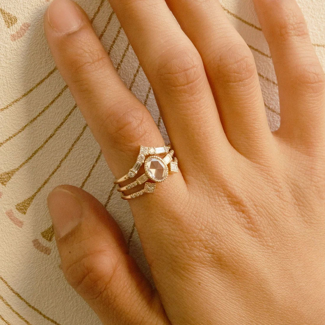 Diamond Cavatina Arch Ring