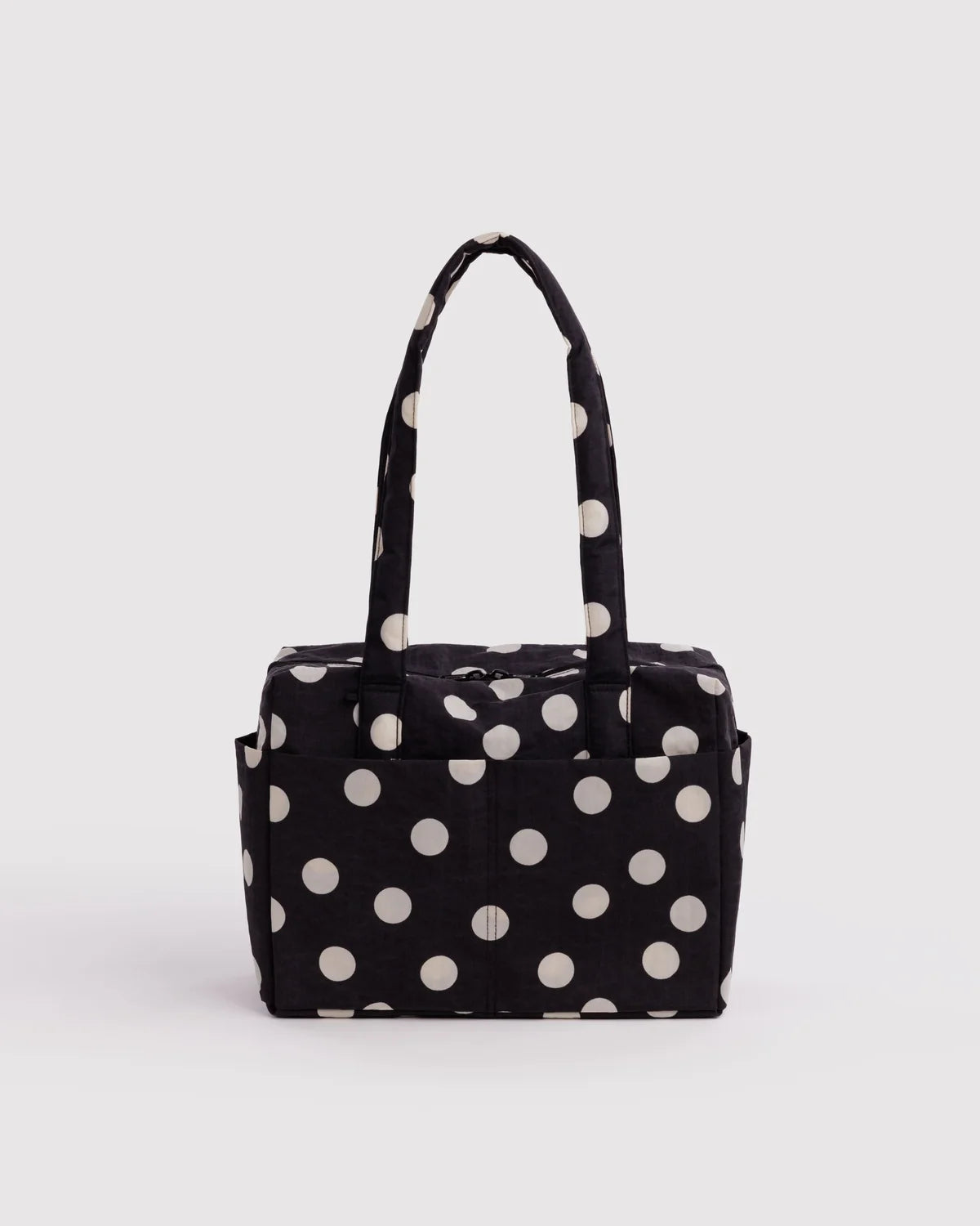 Everyday Cloud Bag in Black and Cream Polka Dot