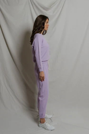 Ziggy Reverse Fleece Crewneck Sweatshirt in Ultraviolet