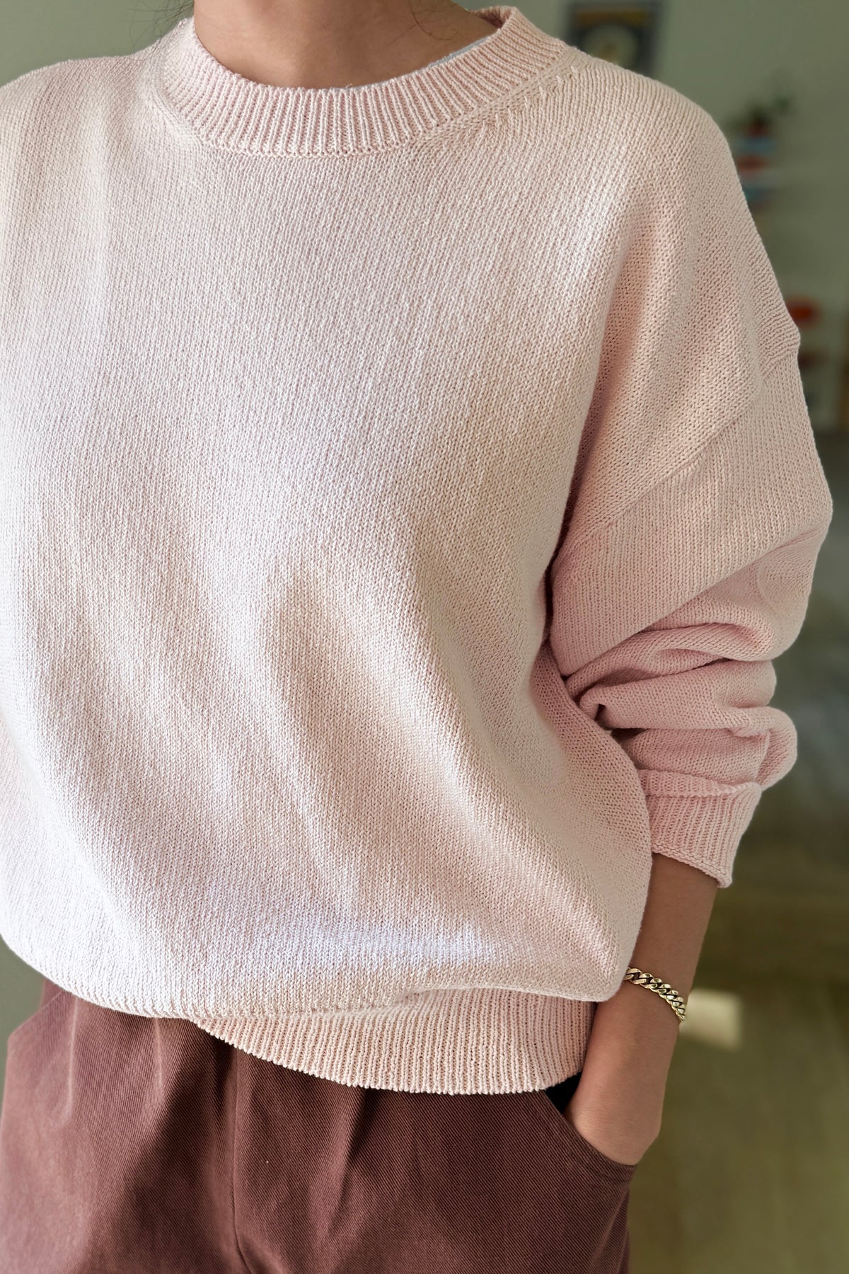 Milo Cotton Sweater in Róse