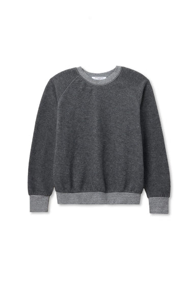 Ziggy Reverse Fleece Crewneck Sweatshirt in Dark Heather Grey