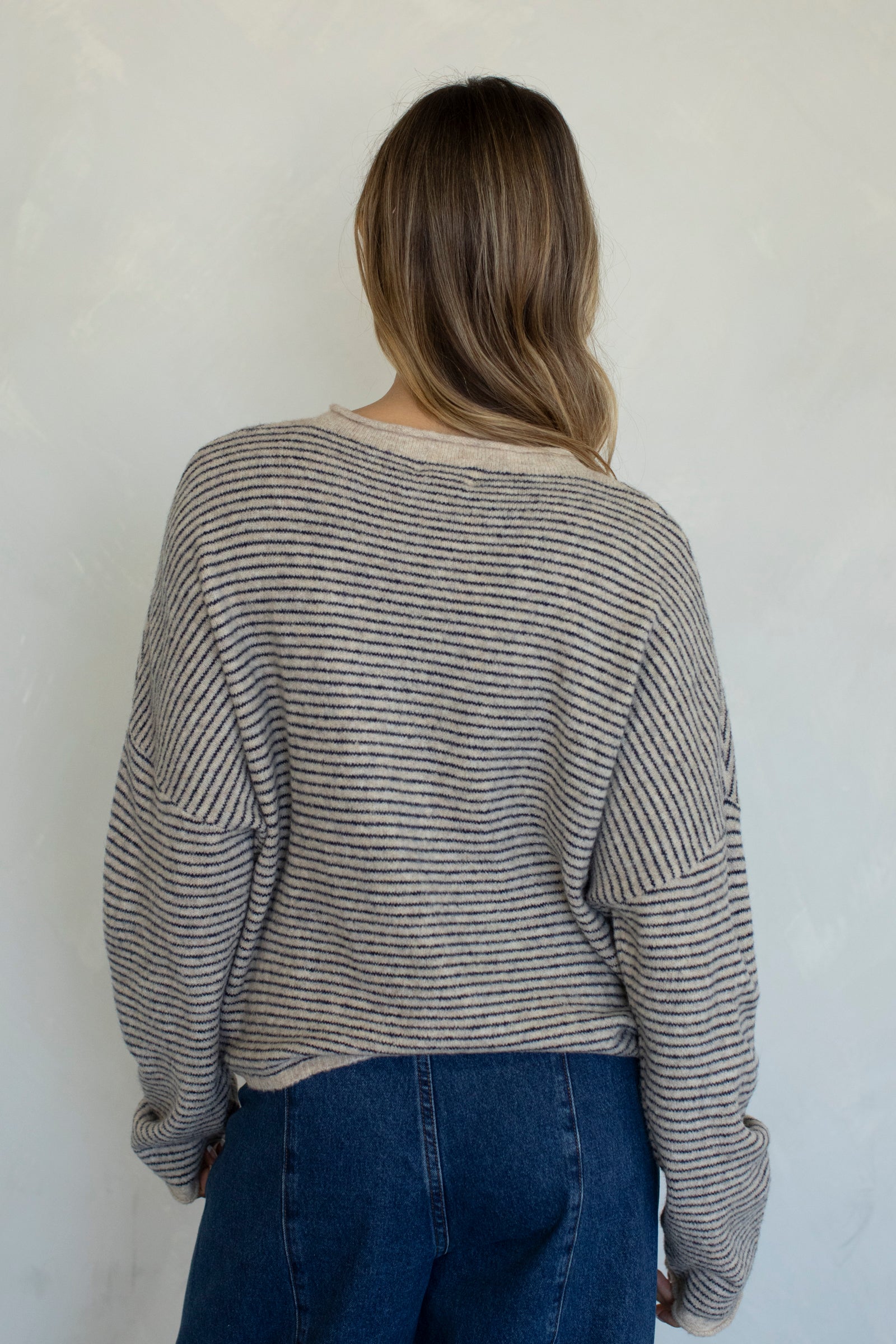 Maisie Sweater in Mini Cream Stripe