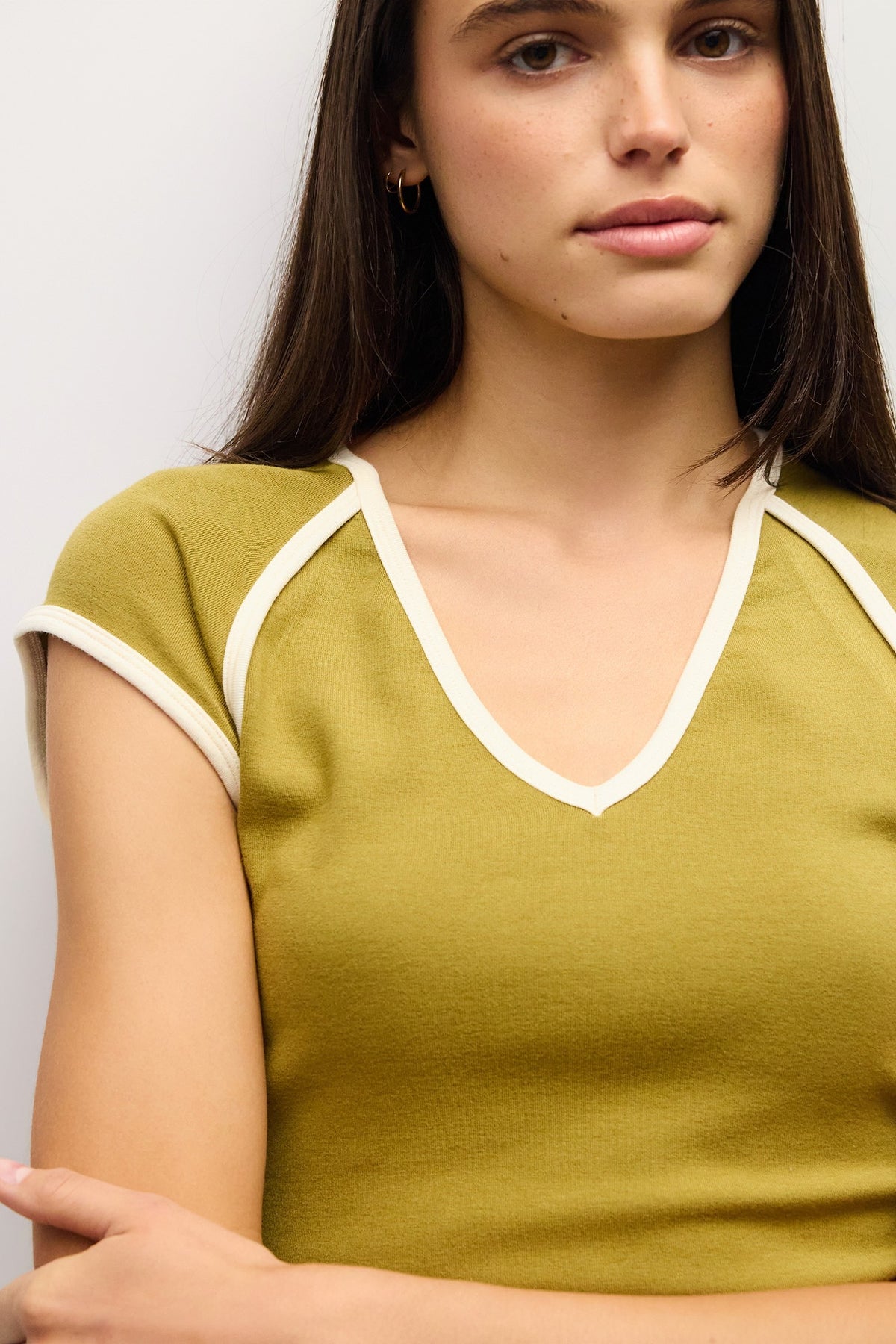 Greta Retro Tee in Moss