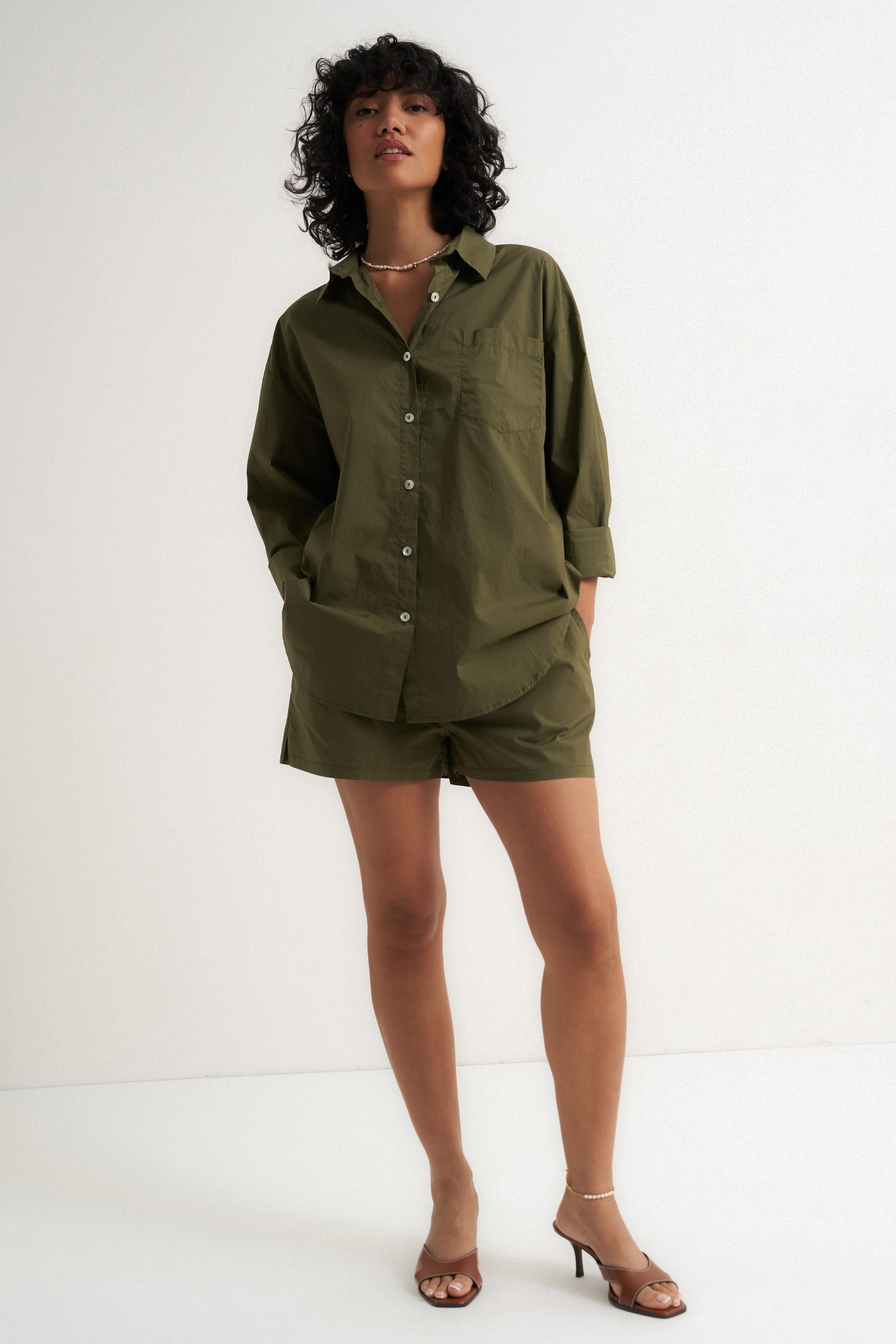 The Poplin Button Down - Olive