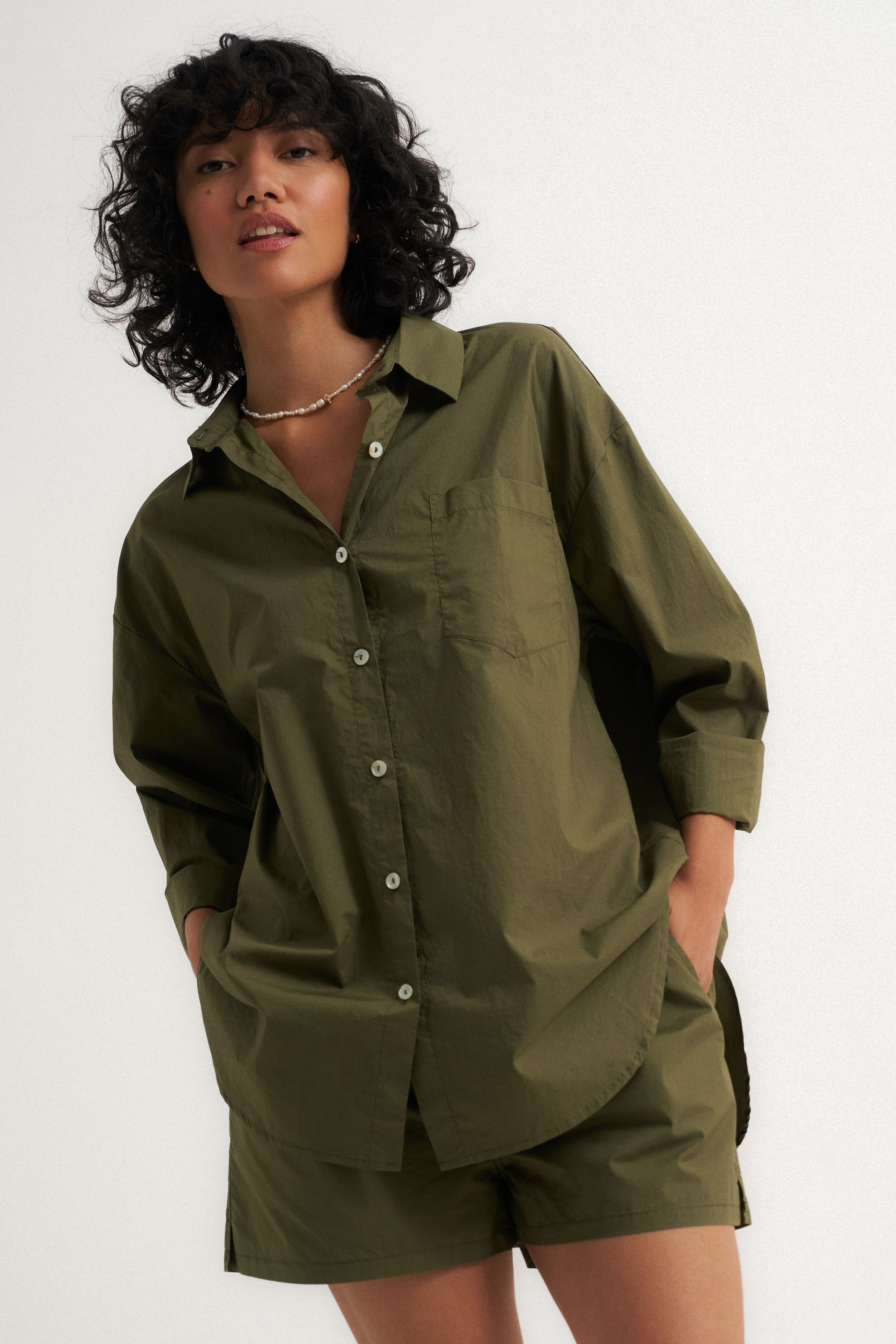 The Poplin Boxer Short - Olive