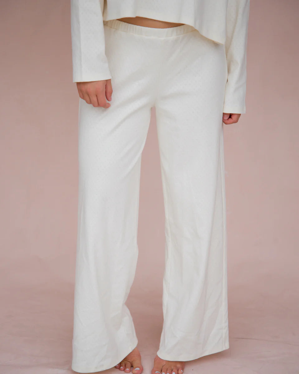 Pointelle Pants in Crema