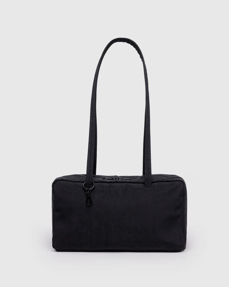 Nylon Bowler Bag in Black