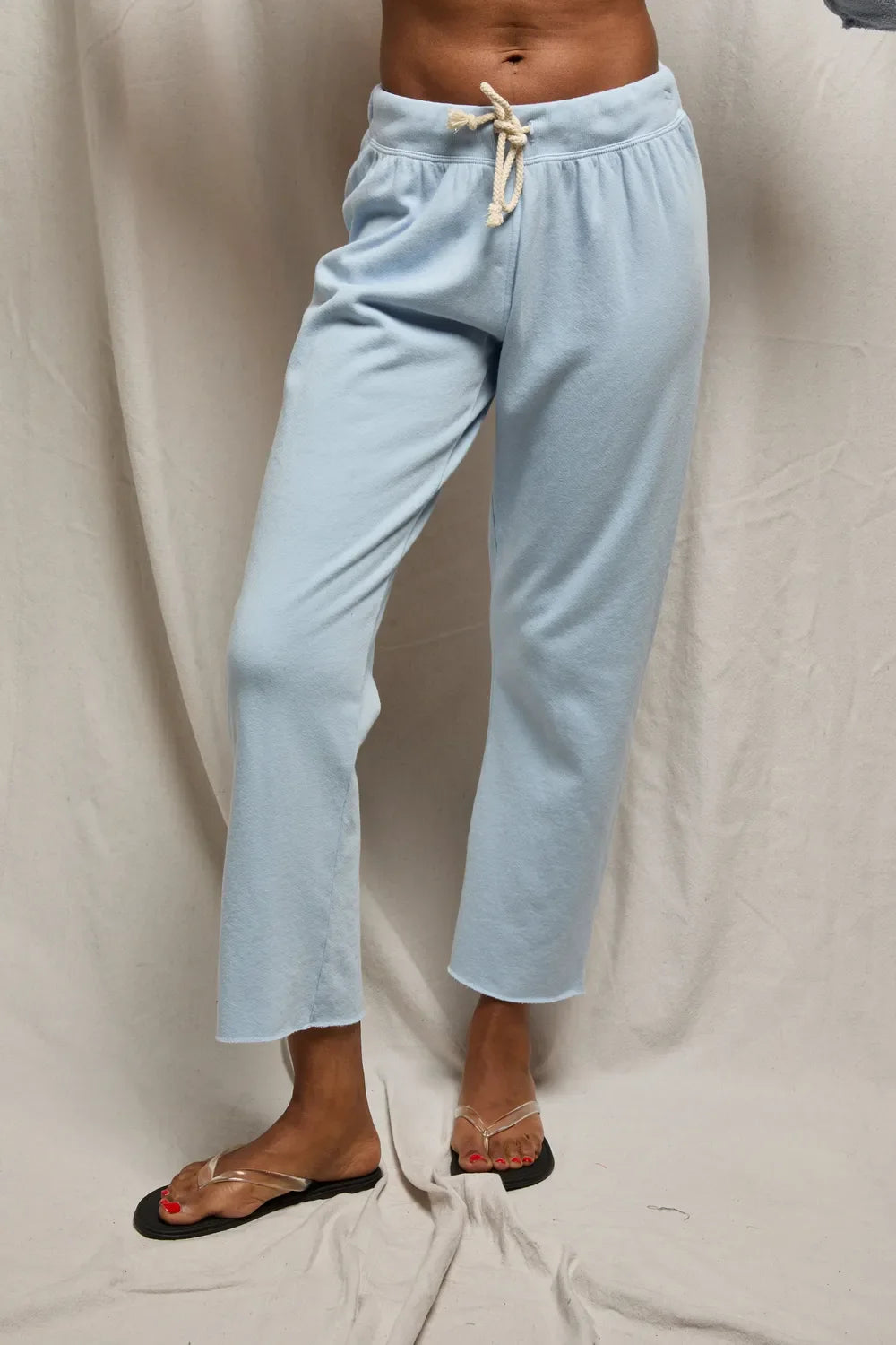 Jamaica Beach Fleece Capri Pant in Powder Blue