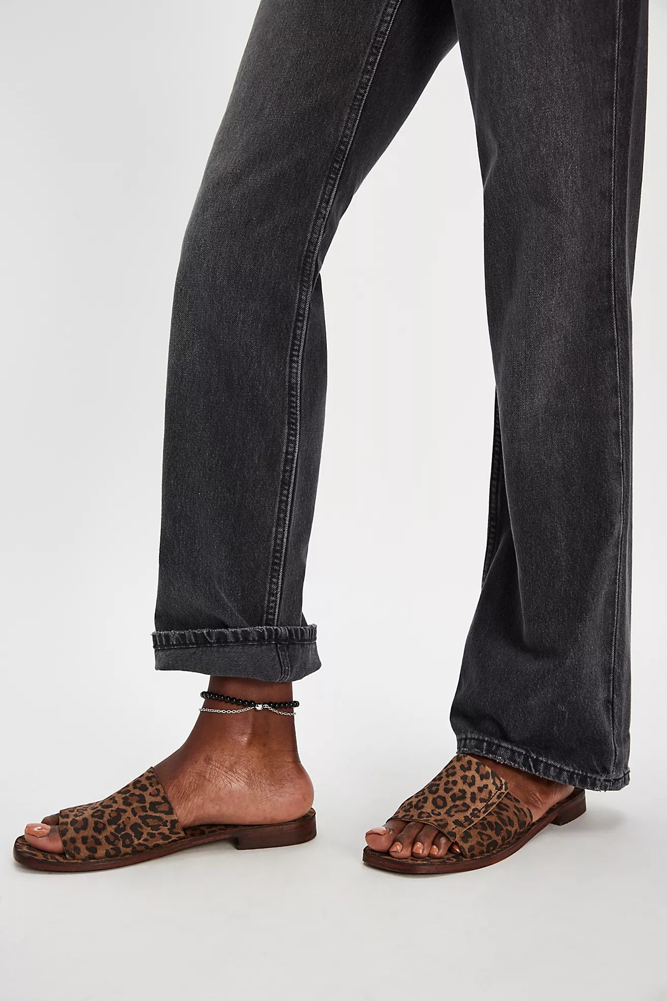 Free People Verona Slide Sandal in Leopard