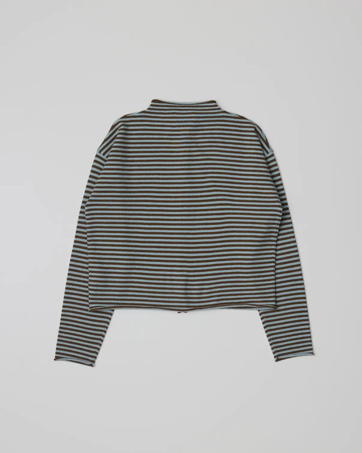 Eleanor Stripe Cardigan in Blue + Brown