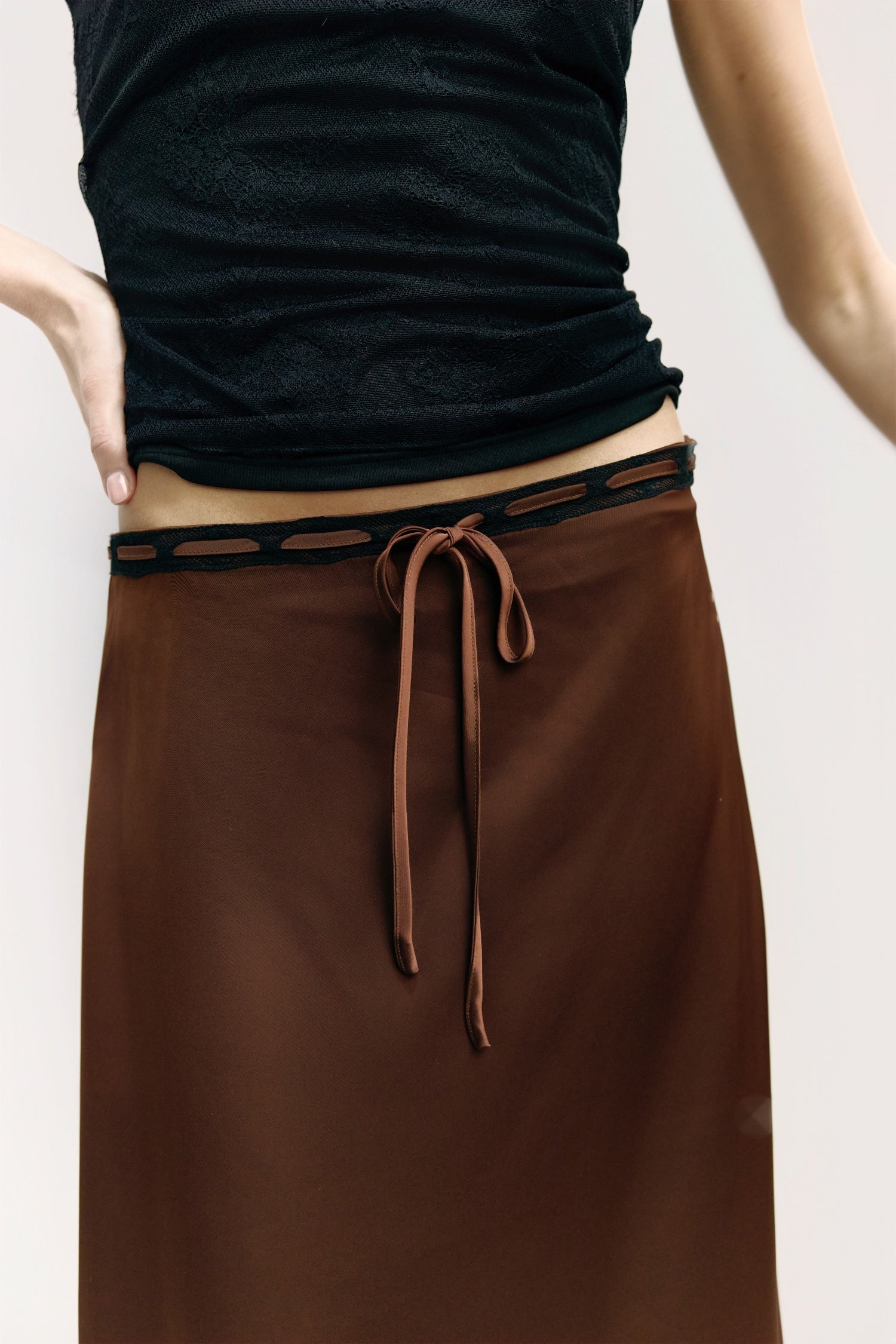 Iona Midi Skirt in Chocolate