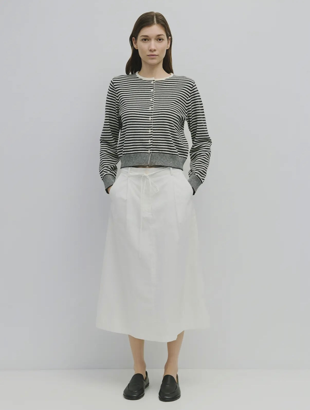 Ruby Cardigan in Ivory+Black