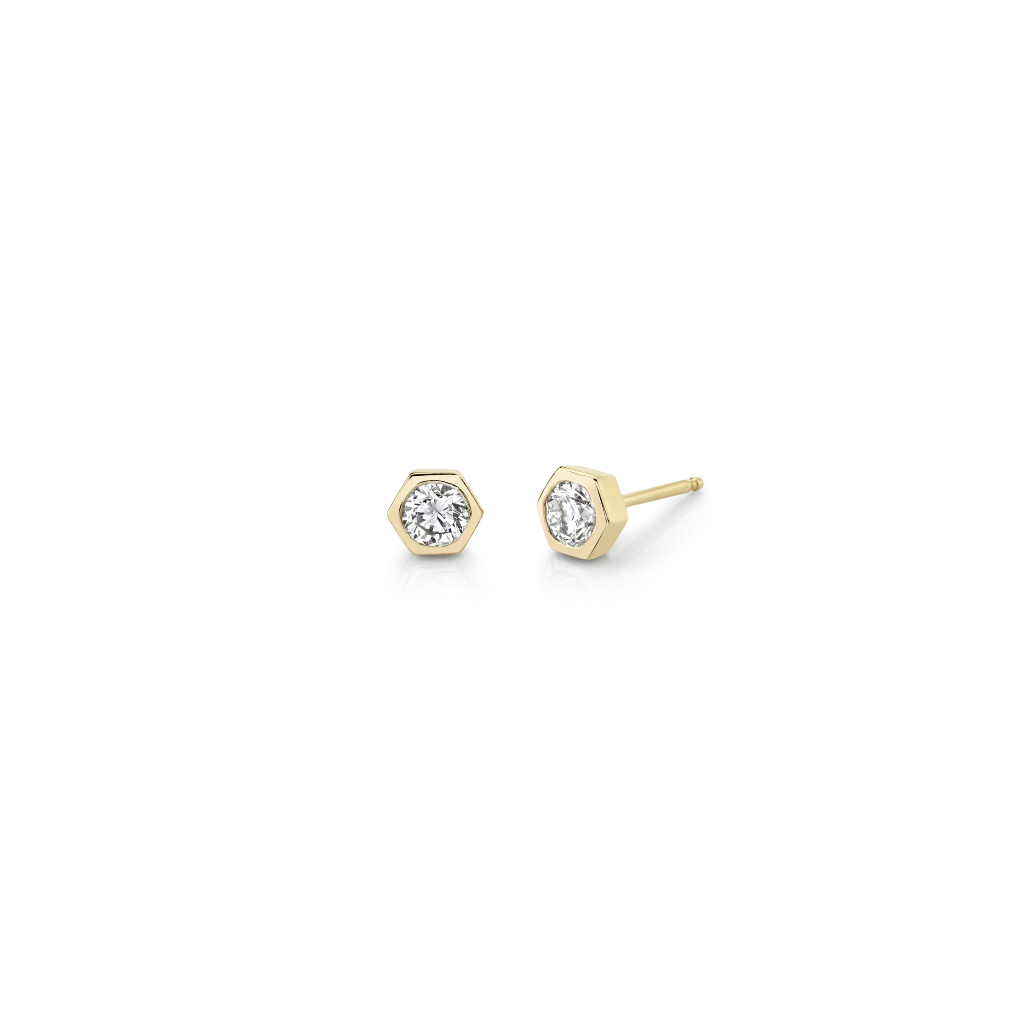 Single Mini Round Diamond Bezel Solitaire Stud