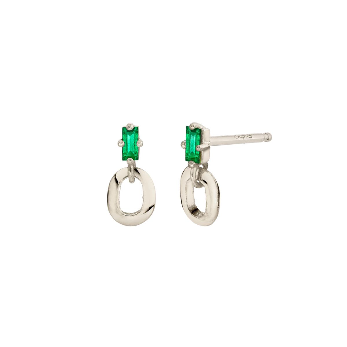 Emerald Baguette and XS Link Stud