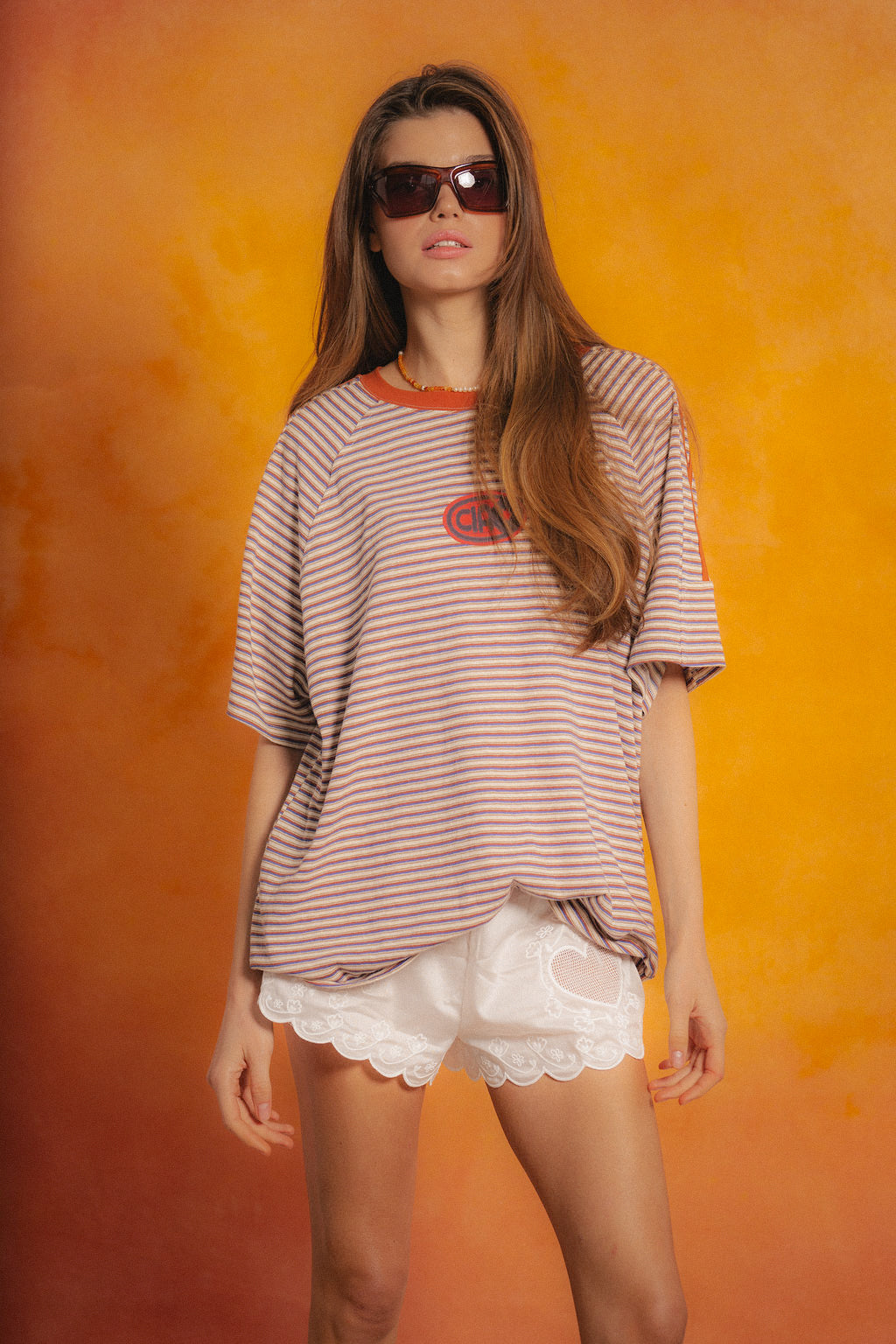 Amber Stripe Racer Tee