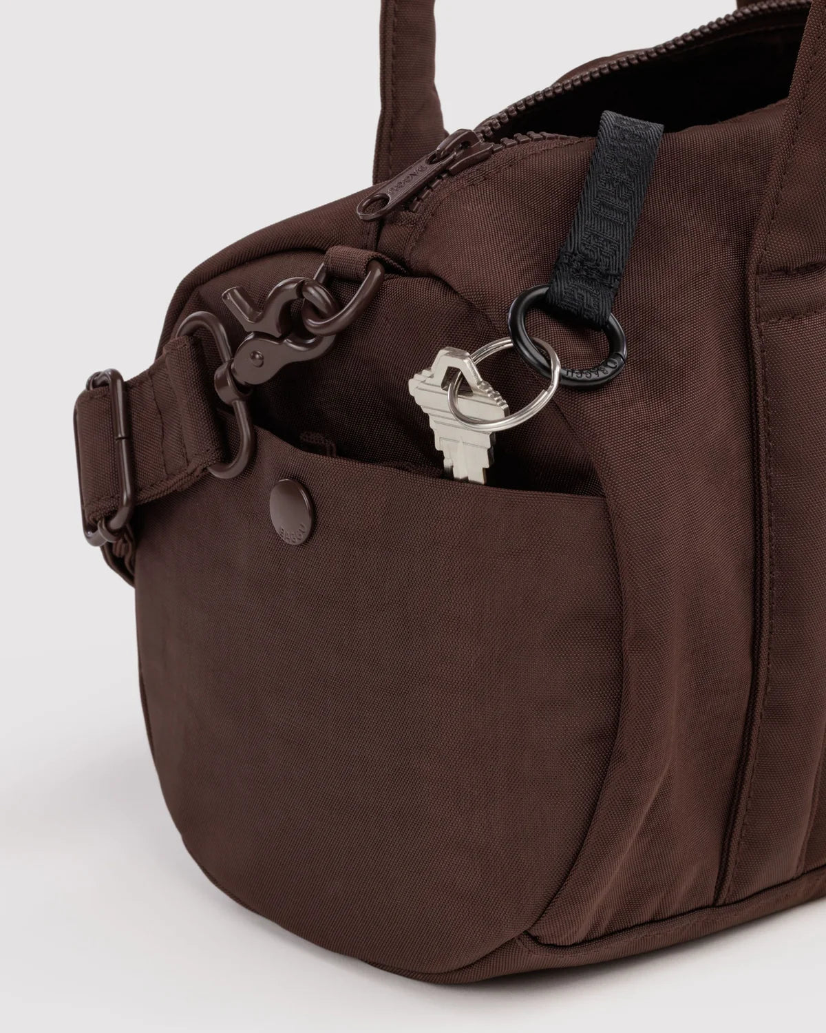 Nylon Duffle Bag in Coffee