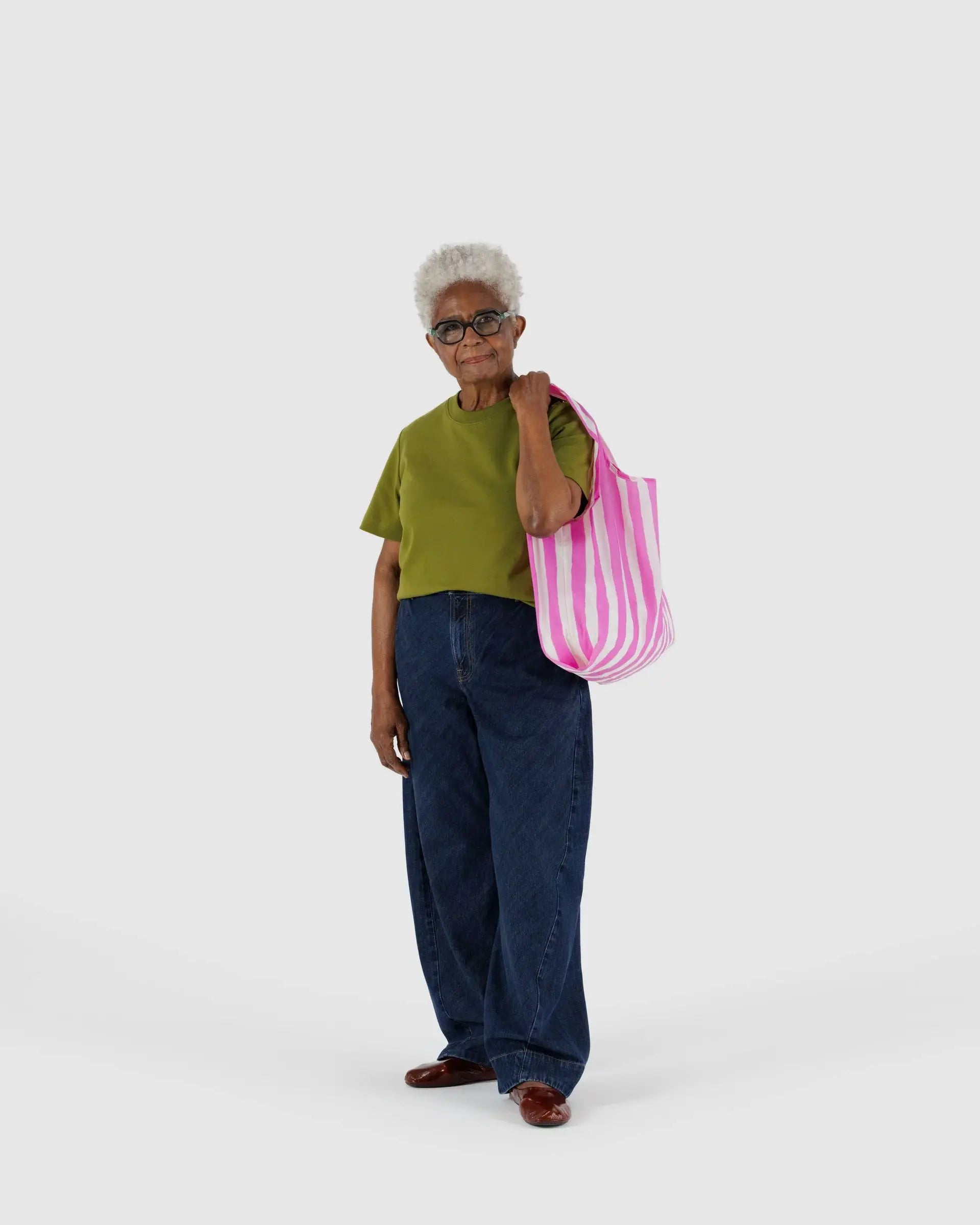 Standard Baggu in Pink Painted Stripe