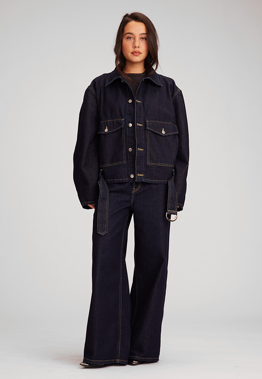 Nelson Belted Trucker Jacket - Late Night