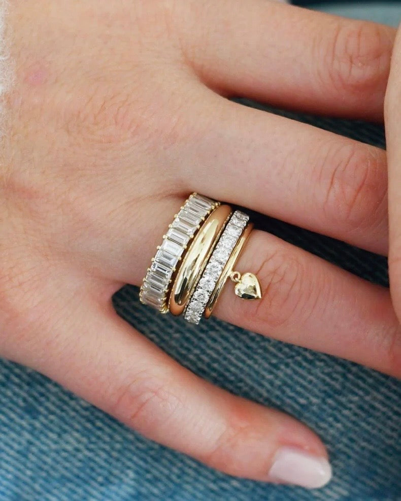 Solid Gold Asymmetrical Domed Ring