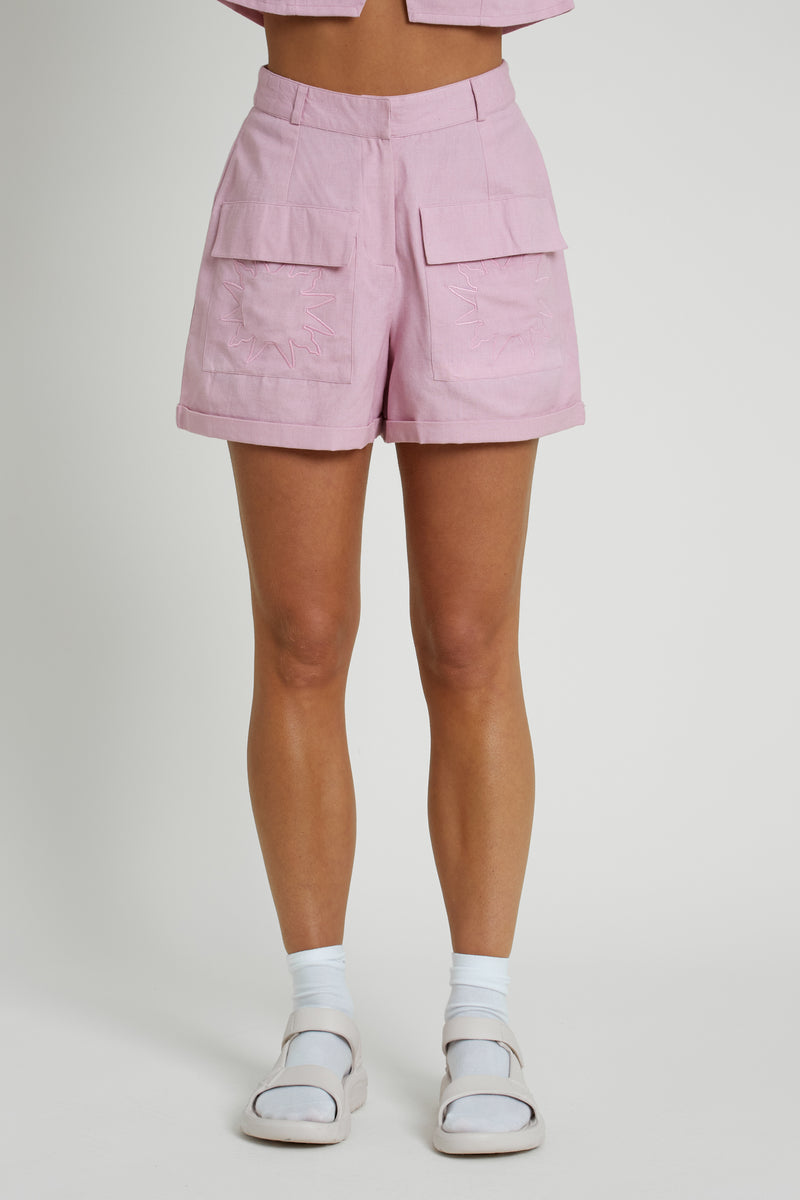 Prita Linen Blend Cargo Shorts