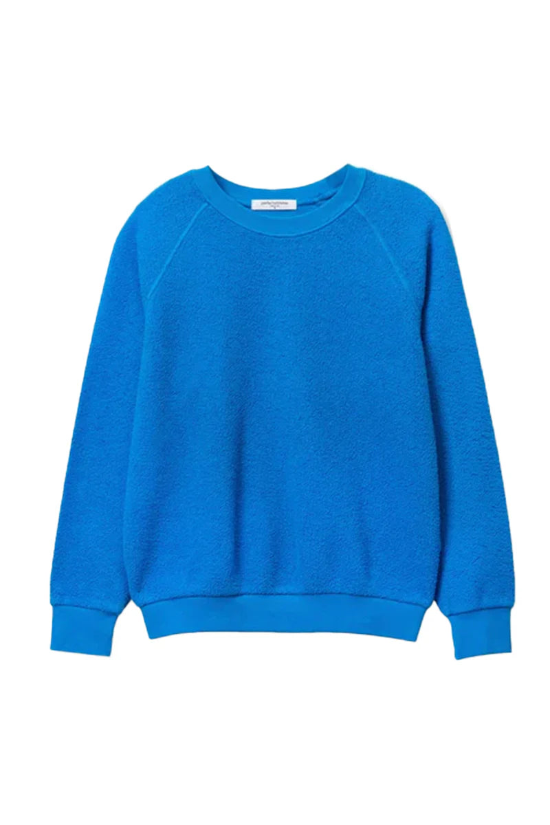 Ziggy Reverse Fleece Crewneck Sweatshirt in Cobalt
