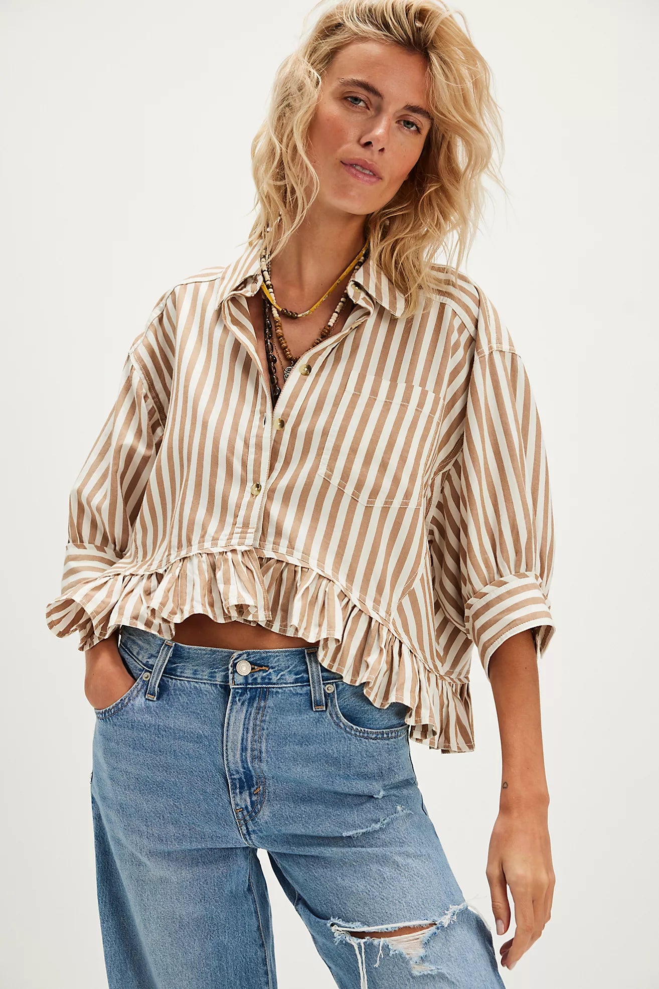 Bailey Stripe Shirt in Neutral Combo
