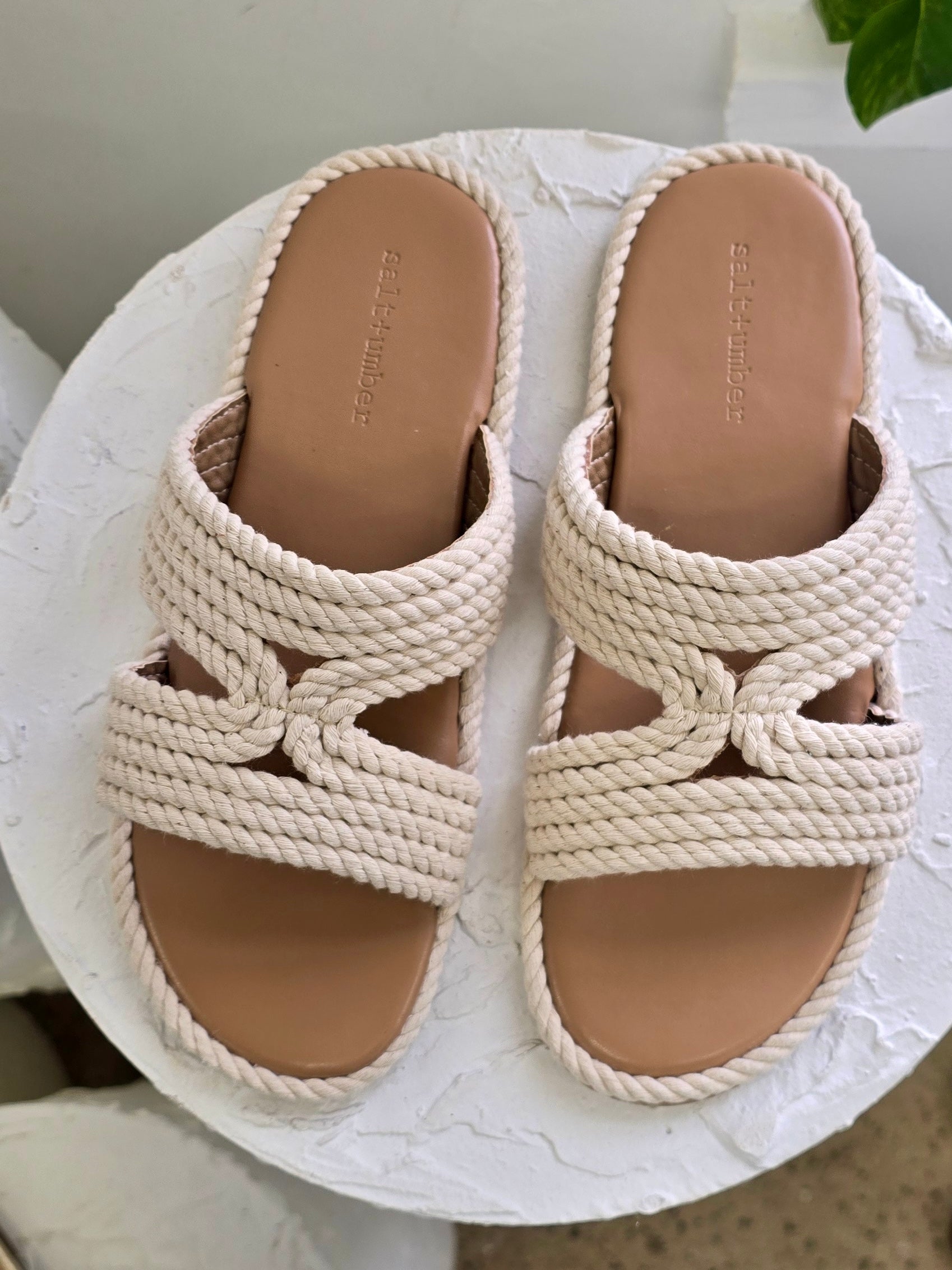 AVON-OFF WHITE vegan rope slides