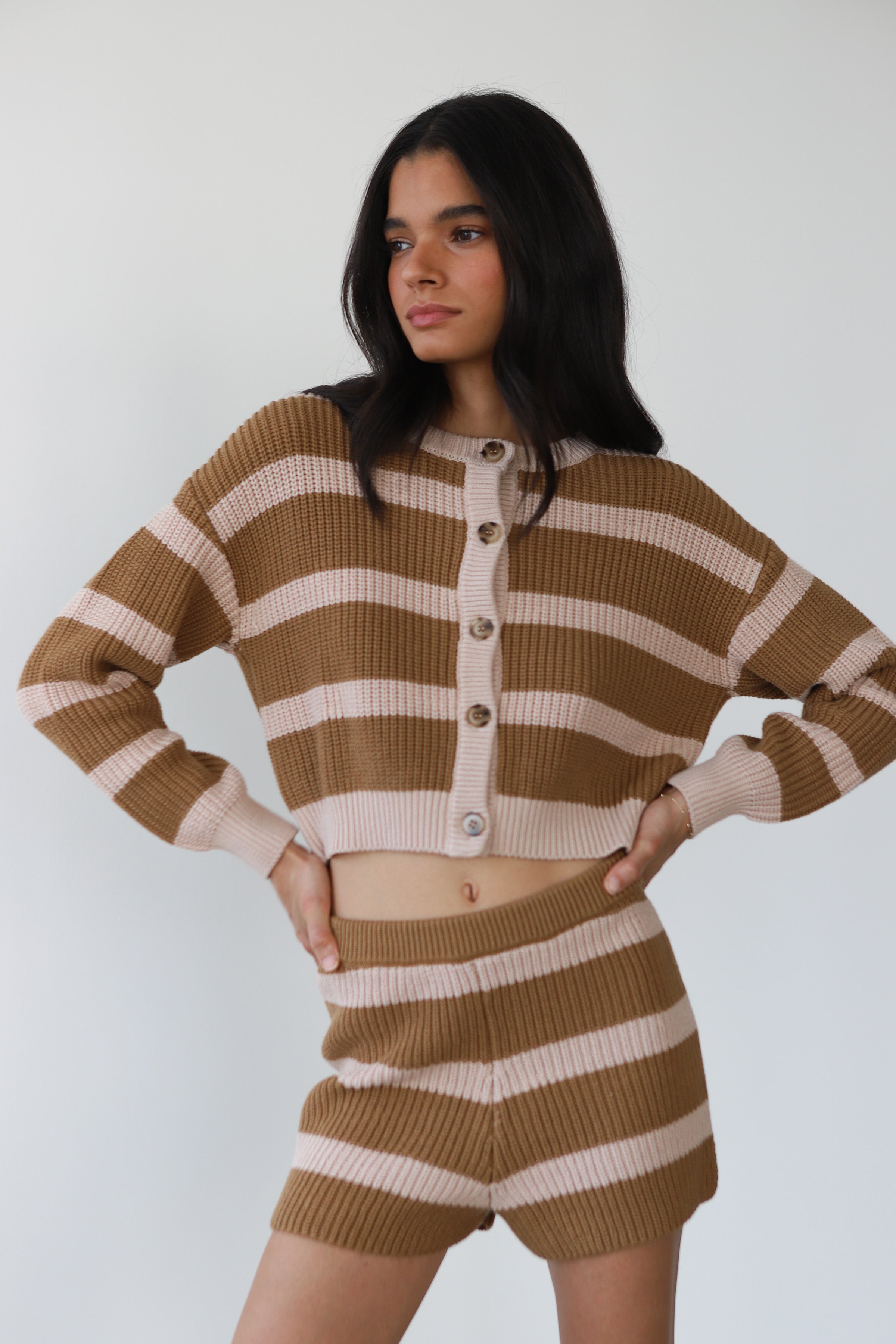 Fiona Cardigan - Ginger Root Stripe