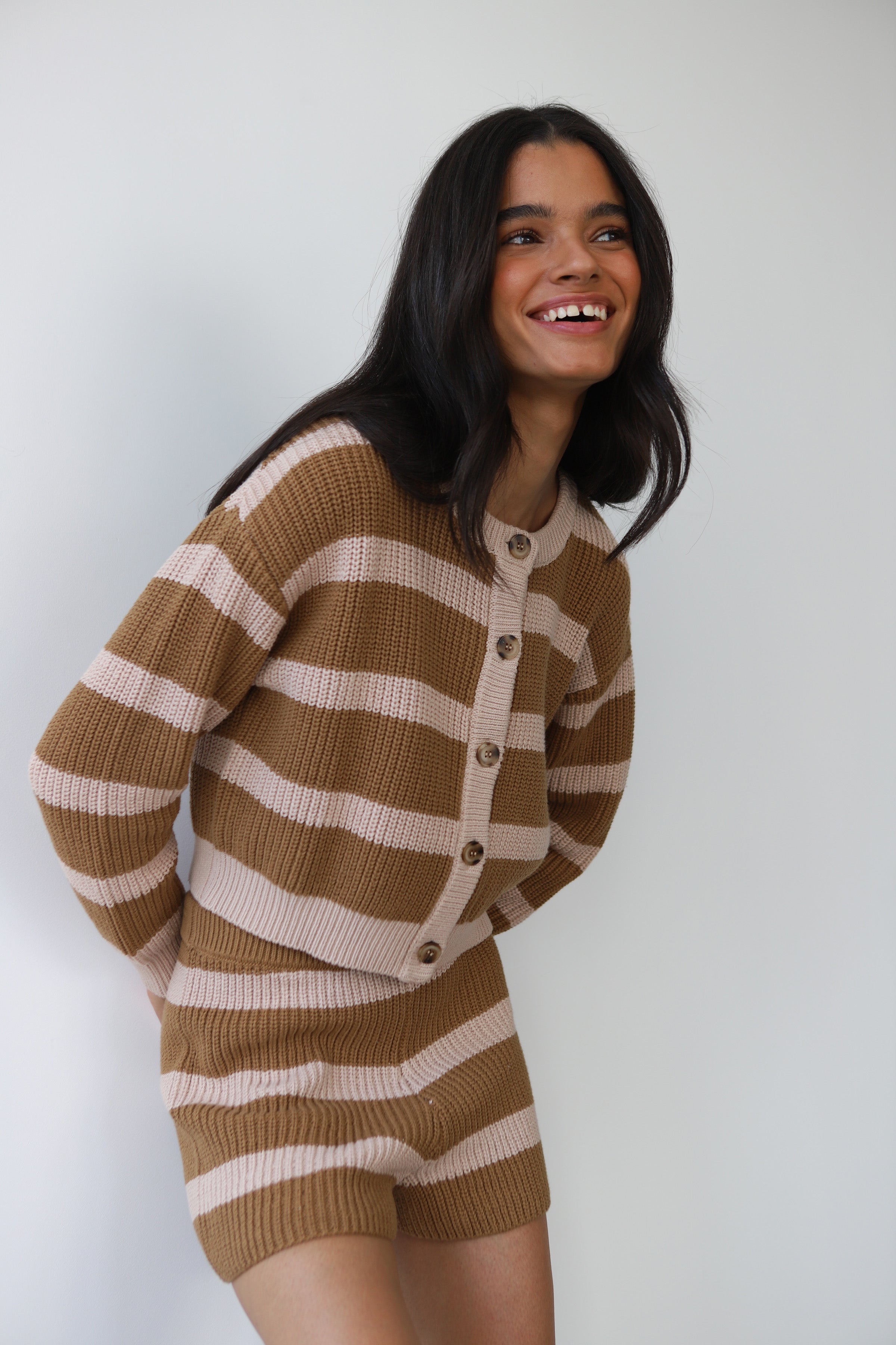 Fiona Cardigan - Ginger Root Stripe